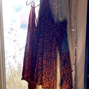 Mossimo supply off the shoulder wide sleeve leopard print top